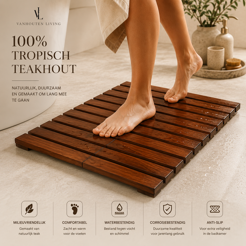 TERRA™ Opvouwbare Teakhouten Badmat