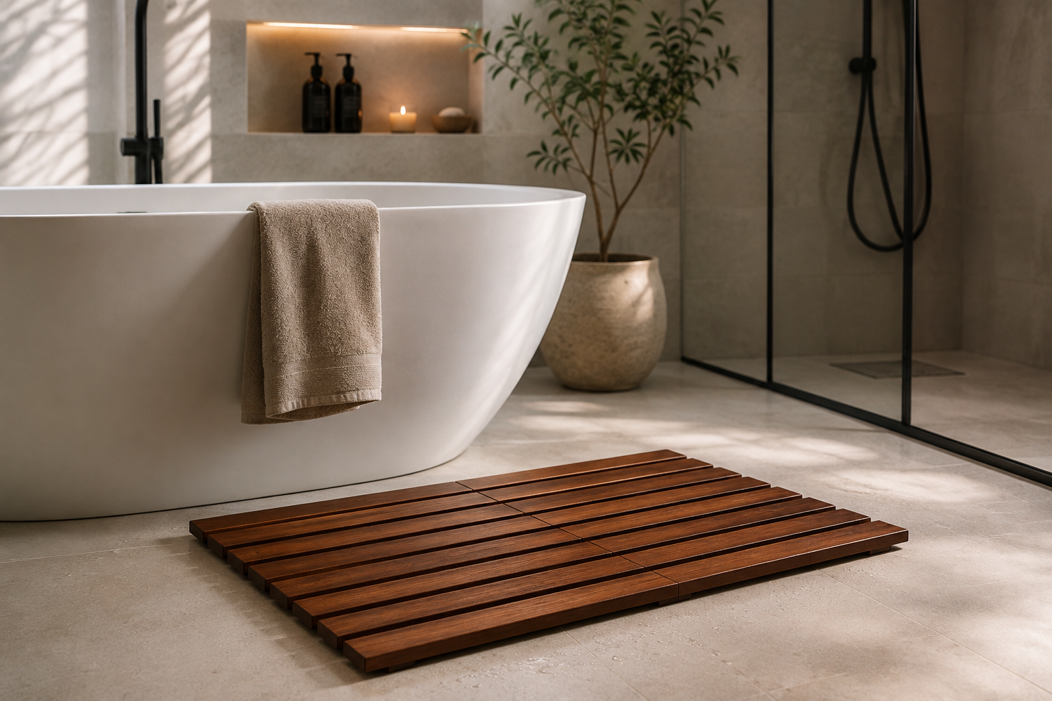 TERRA™ Opvouwbare Teakhouten Badmat