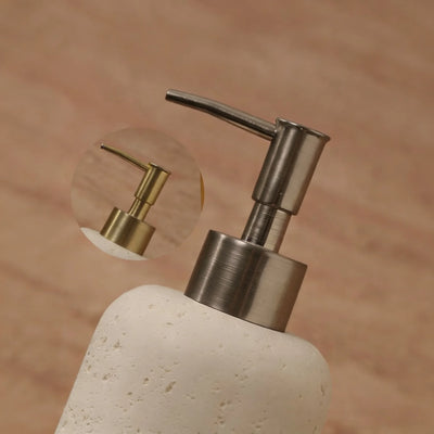 Natuurlijke Travertijn Zeepdispenser Roestvrij Staal/Gouden Pomp Luxe Moderne Marmeren Vloeibare Zeepfles Toilet Hotel Gebruik