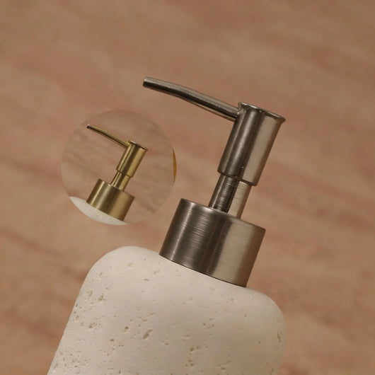 Natuurlijke Travertijn Zeepdispenser Roestvrij Staal/Gouden Pomp Luxe Moderne Marmeren Vloeibare Zeepfles Toilet Hotel Gebruik