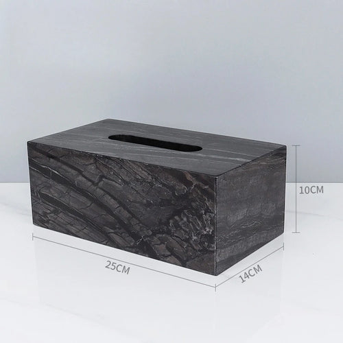 SAIDKOCC 25x14x10CM Natuurlijke Marmeren Steen Jade Onyx Donker Koffie India Groene Travertijn Grote Tissue Box Opbergorganisatie Case