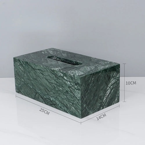 SAIDKOCC 25x14x10CM Natuurlijke Marmeren Steen Jade Onyx Donker Koffie India Groene Travertijn Grote Tissue Box Opbergorganisatie Case
