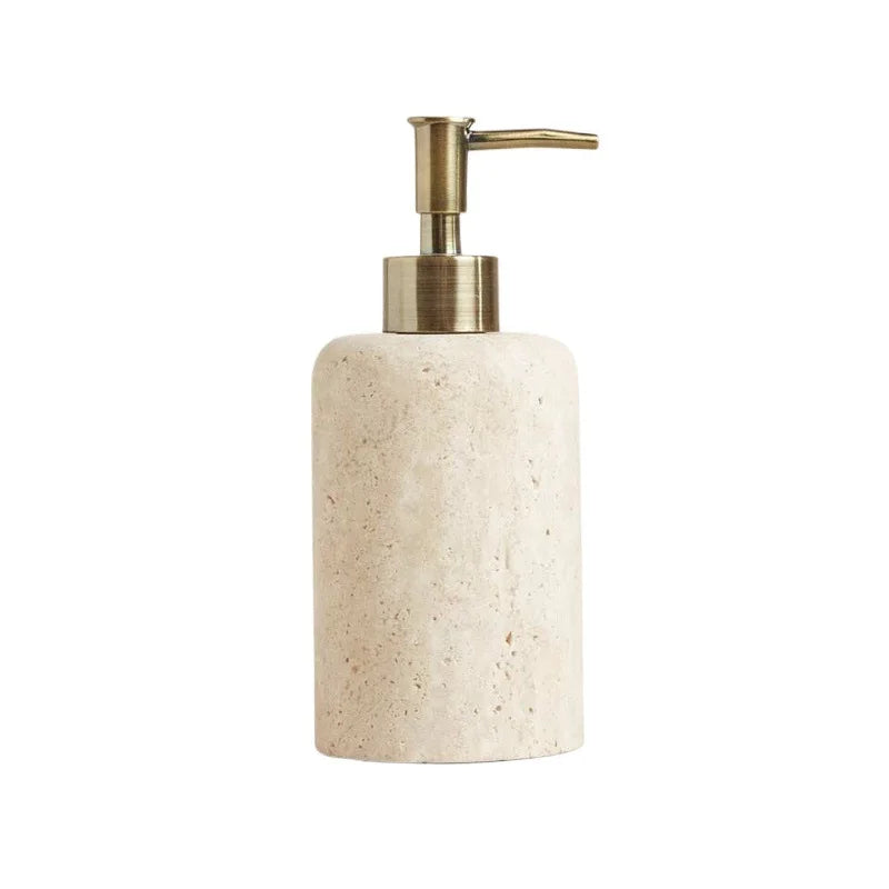 Natuurlijke Travertijn Zeepdispenser Roestvrij Staal/Gouden Pomp Luxe Moderne Marmeren Vloeibare Zeepfles Toilet Hotel Gebruik
