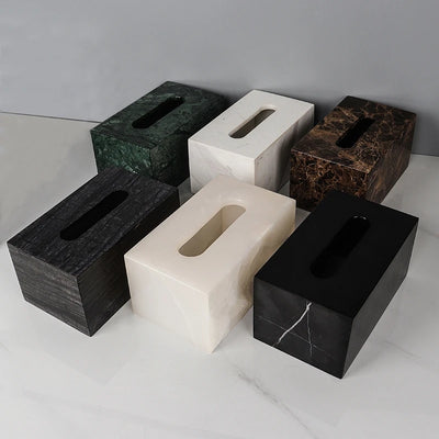 SAIDKOCC 25x14x10CM Natuurlijke Marmeren Steen Jade Onyx Donker Koffie India Groene Travertijn Grote Tissue Box Opbergorganisatie Case