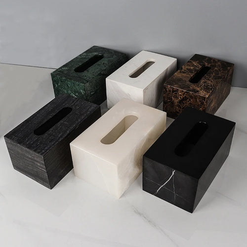 SAIDKOCC 25x14x10CM Natuurlijke Marmeren Steen Jade Onyx Donker Koffie India Groene Travertijn Grote Tissue Box Opbergorganisatie Case