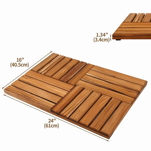 Houten douchemat op maat, antislip, stevige houten vloermat voor binnen de douche, luxe spa, thuis of buiten.