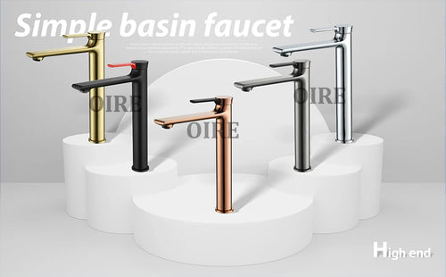 Oire Shinny Rose Gold warme en koude badkamerkraan met mengkraan voor warm en koud water